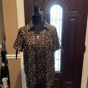 MICHAEL Michael Kors women’s Brown Leopard Print Shirt